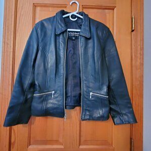 Vintage Wilsons Leather Women’s Black Moto Jacket – Size Small